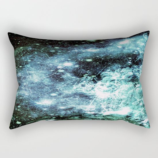 Chaotic Space : Galaxy Aqua Green Gray Rectangular Pillow