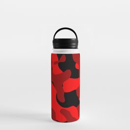 Black and Red Camo abstract Water Bottle