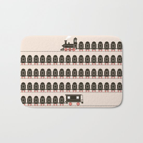 Stretched Out Locomotive Bath Mat