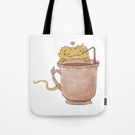 Bearded Dragon Sipping Cocoa Tote Bag