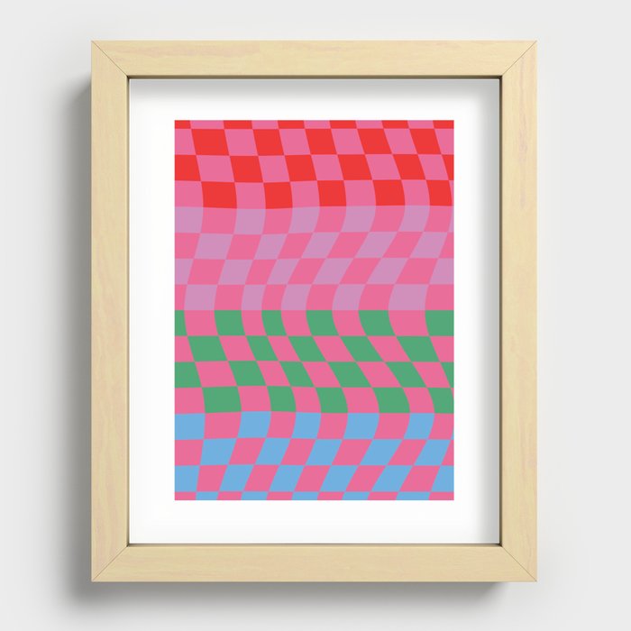 Colorful Checkerboard Pattern 5 Recessed Framed Print