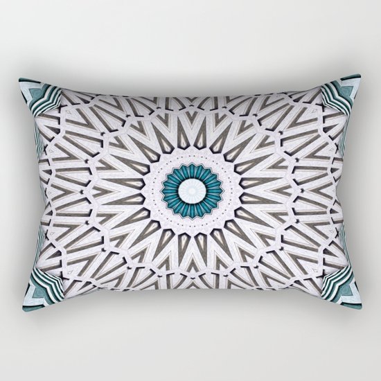 Turquoise Kaleidoscope Rectangular Pillow
