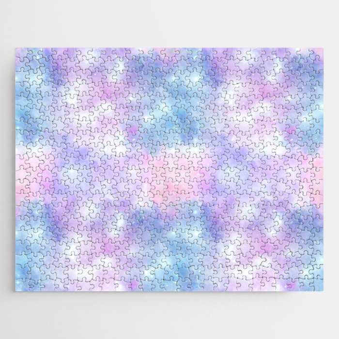 Pink Blue Nebula Painting Jigsaw Puzzle