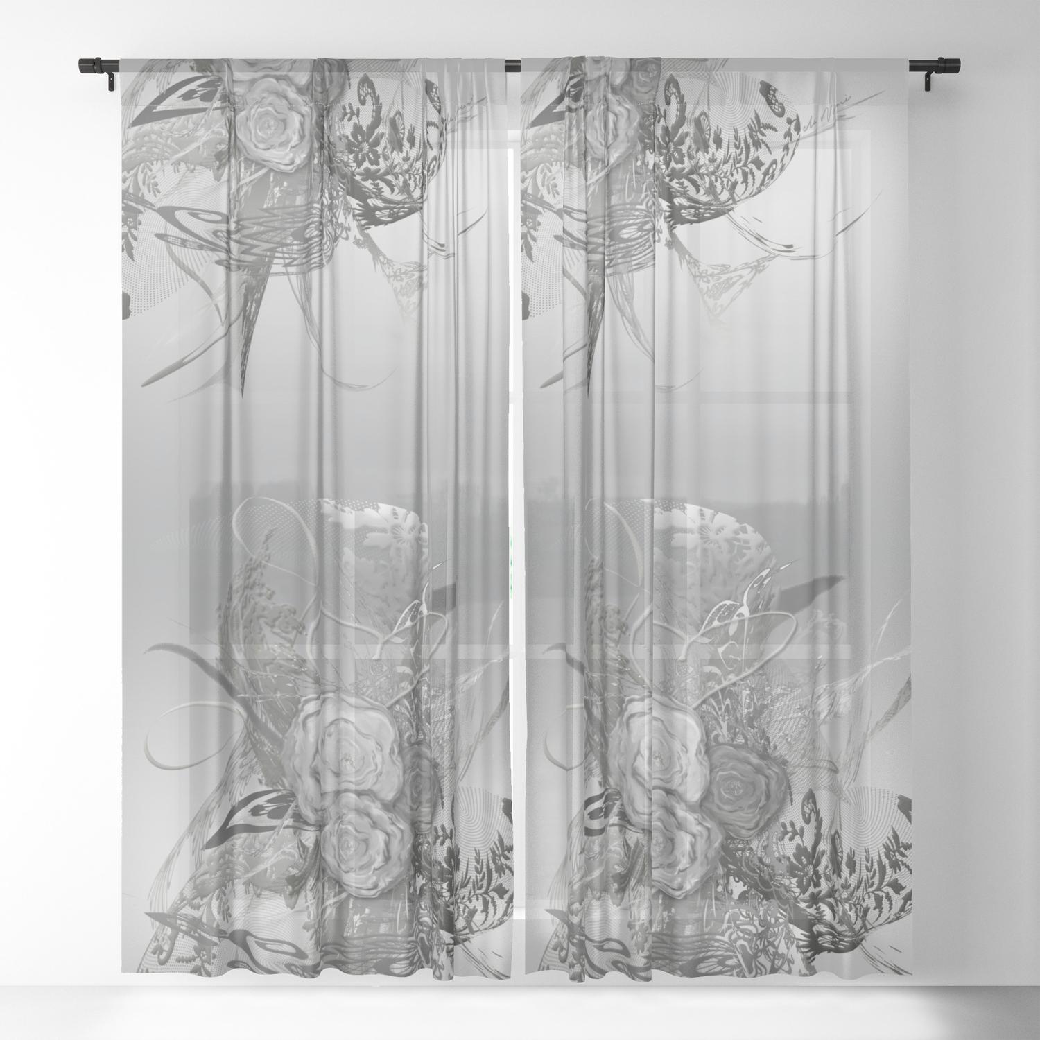 sheer shower curtain