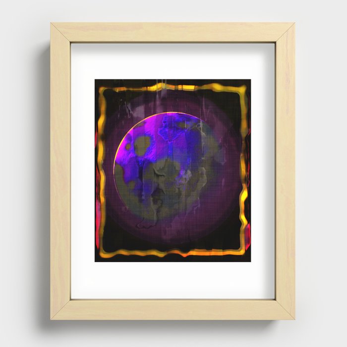 Purple Planet in Frame Recessed Framed Print