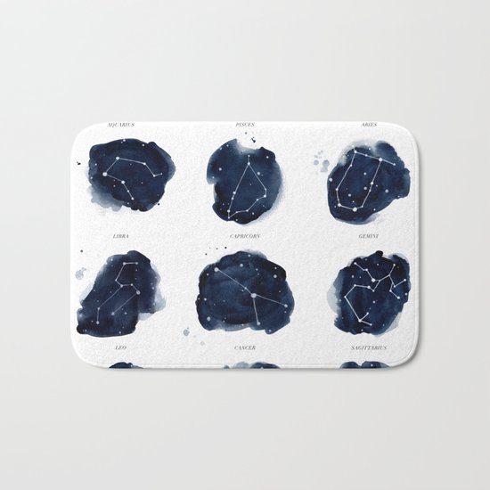 Zodiac Constellations Print Bath Mat