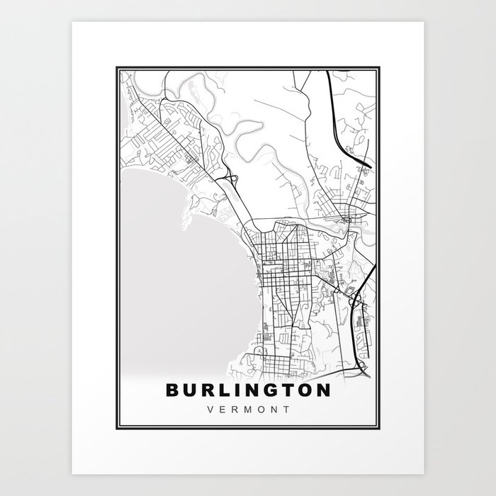 Burlington Map Art Print
