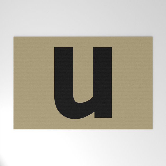 letter U (Black & Sand) Welcome Mat