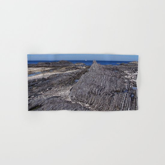 Rock Layers and the Sea Hand & Bath Towel