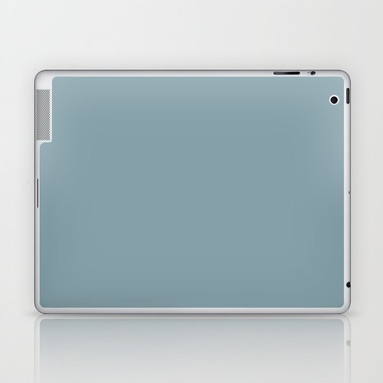 Medium Blue Solid Color - Patternless Pairs Pantone 2022 Popular Shade Tourmaline 16-4411 Laptop & iPad Skin