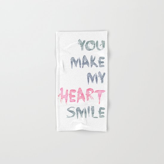 You make my heart smile ink lettering Hand & Bath Towel