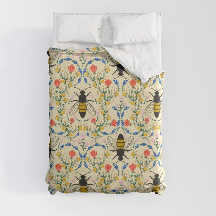 Bee Garden - Cream Duvet Cover