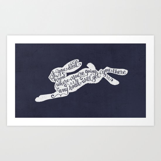 Alice in wonderland - navy Art Print