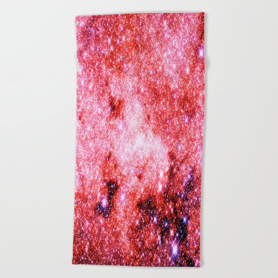 GALaXY Sparkle Stars Pink Coral Lavender Beach Towel