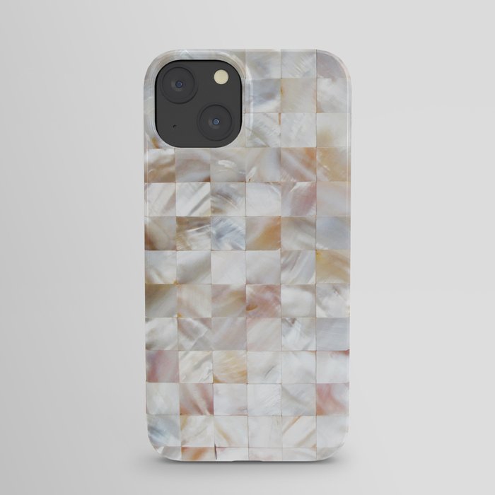 Mother of Pearl, Exotic Tiles Photography, Neutral Minimal Geometrical Graphic Design iPhone Case