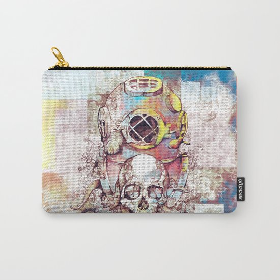 vintage floral skull Carry-All Pouch