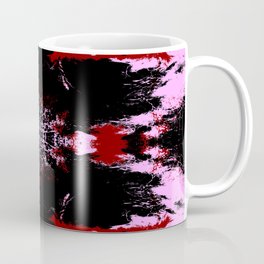 Hisagiku - Pink Red Black Abstract Boho Batik Butterfly Ink Blot Mandala Art Coffee Mug