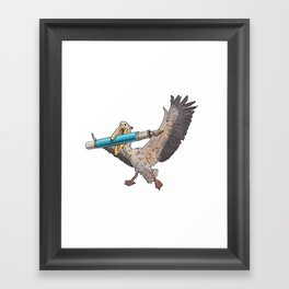 Pelikan with Pelikan M600 | Fountain Pen Mascots #2 Framed Art Print