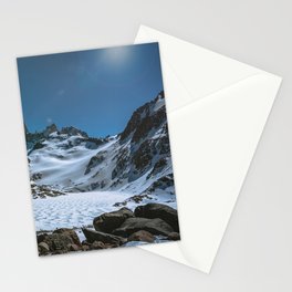 Argentina Photography - Mountain Covered In Snow Under The Blue Sky Stationery Card