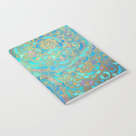 Sapphire & Jade Stained Glass Mandalas Notebook