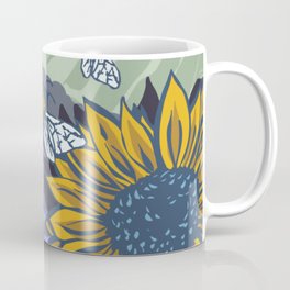 Sunflower Meadow in the Cotswolds Coffee Mug