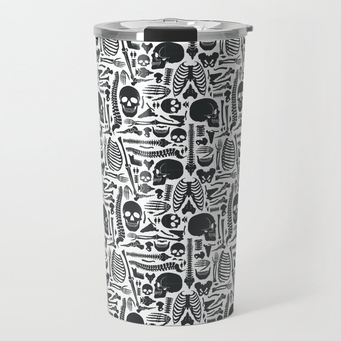 Human Skeleton Goth Pattern  Travel Mug
