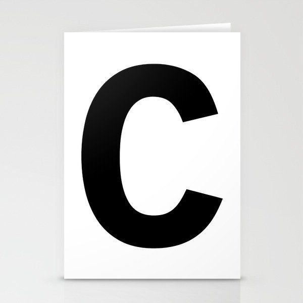 Letter C (Black & White) Stationery Cards