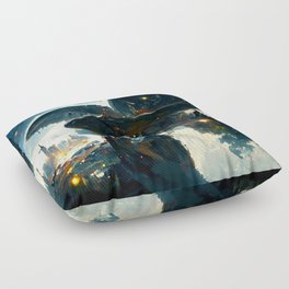 Postcards from the Future - Alien Metropolis Floor Pillow