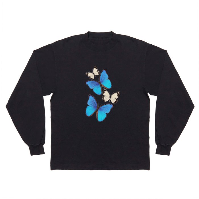 Blue Morpho Butterflies Long Sleeve T Shirt