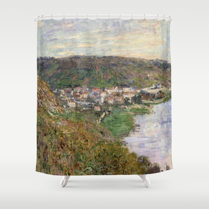 View over Vetheuil by Claude Monet Shower Curtain