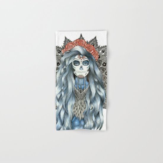 Day of the Dead Woman Mandala Hand & Bath Towel
