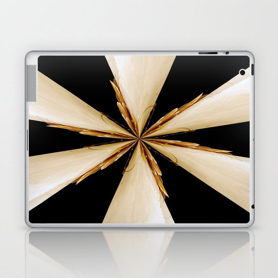 Black, White and Gold Star Laptop & iPad Skin