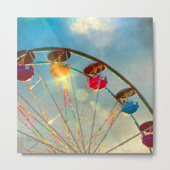 Light up the Sky carnival ferris wheel Metal Print