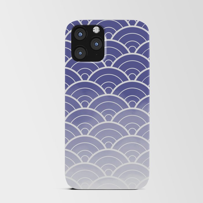 Very Peri Ombre Japanese Waves Pattern (Pantone Very Peri) iPhone Card Case