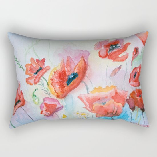 field of poppies Rectangular Pillow
