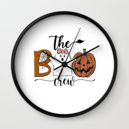 Halloween funny cute ghost girl pumpkin Wall Clock