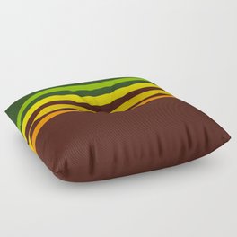 Taina - Forest Summer Vibes Retro Stripes Colourful Art Design  Floor Pillow