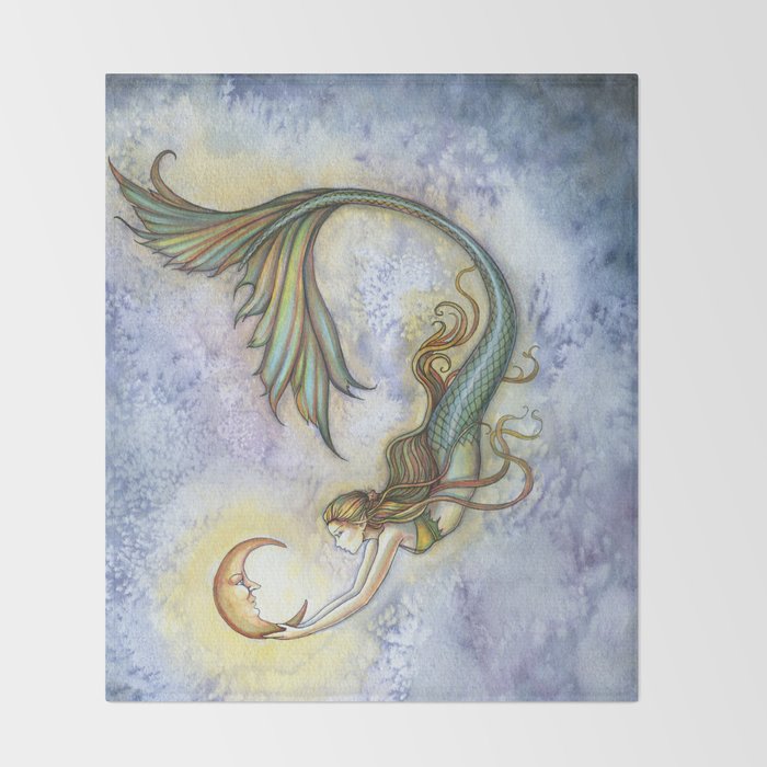 Deep Sea Moon Fantasy Mermaid Art Illustration By Molly Harrison