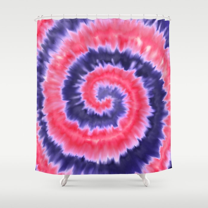 Grape Spiral Tie-dye Shower Curtain