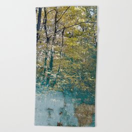 Aque blue forest Beach Towel