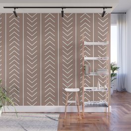 Mid-tone Brown White Modern Stripe Chevron Pattern Pairs 2023 COTY Redend Point SW 9081 Wall Mural