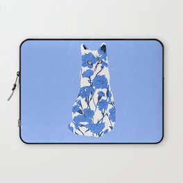 Porcelain Cat with Blue and White Florals Laptop Sleeve