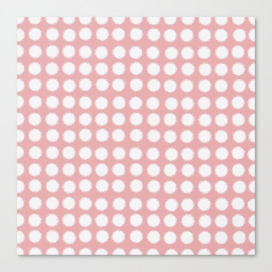 milk glass polka dots pink Canvas Print