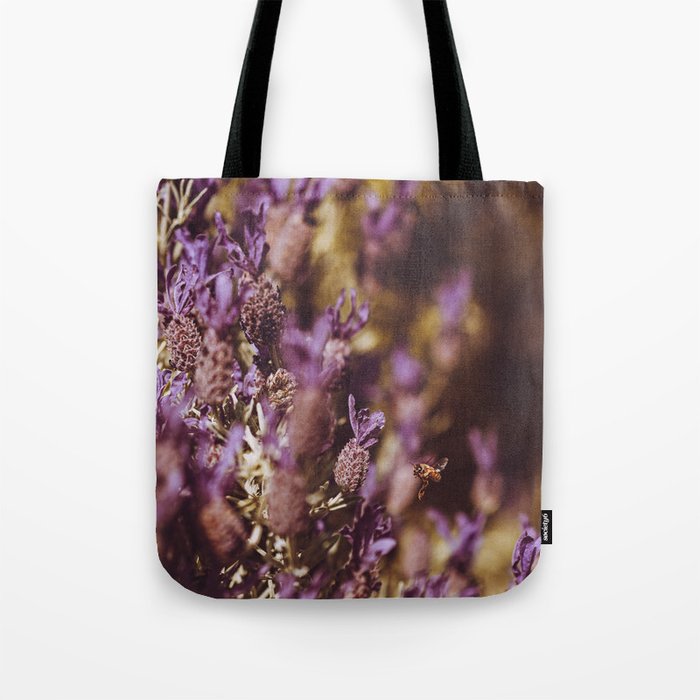 honey bee and french lavender Tote Bag
