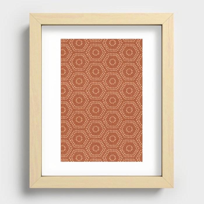 boho hexagon - ginger Recessed Framed Print