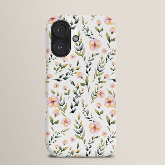 Watercolor Flowers Printed iPhone Cases: 15, 14, Pro Max
