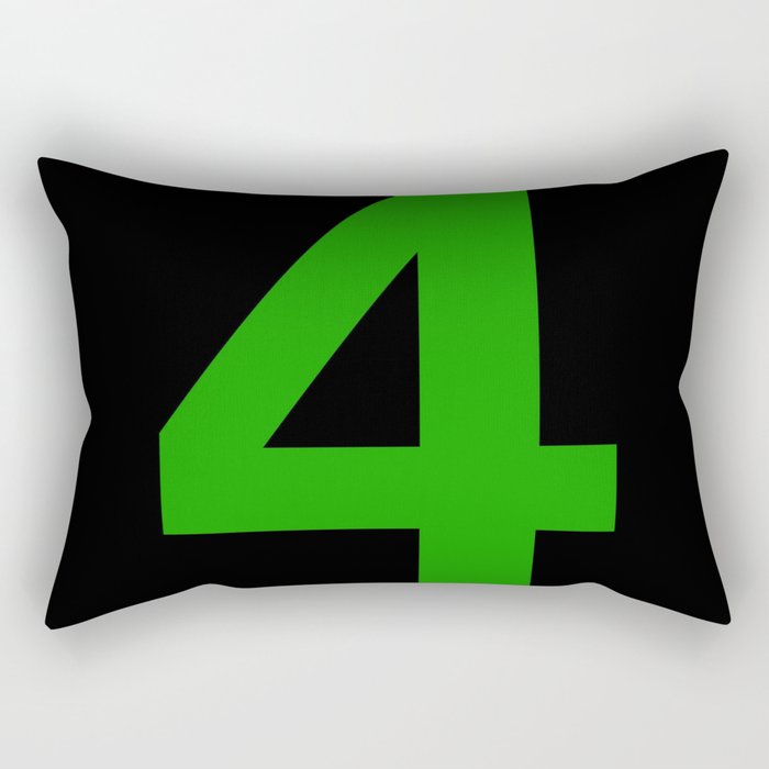 Number 4 (Green & Black) Rectangular Pillow