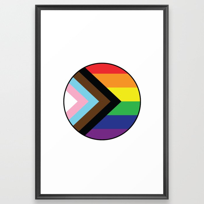 Round Pride Flag Framed Art Print