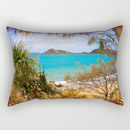 Idyllic Coastal View Rectangular Pillow