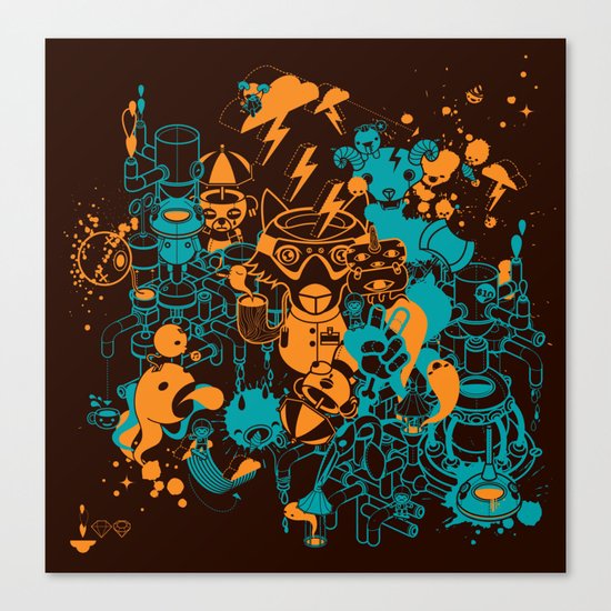 Dream Factory Orange and Blue Canvas Print
